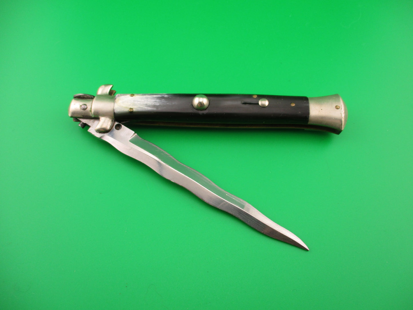 M ITALY INOX 28cm Italian Picklock Kris blade 1950s Horn automatic knife