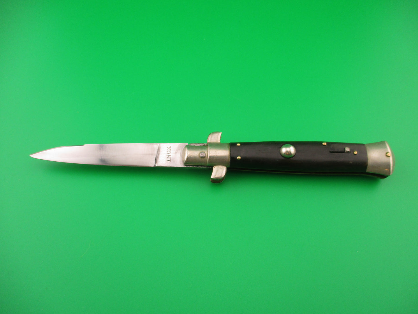 INOX PATENT 19cm Italian BOBC 1960s Vintage black horn automatic knife