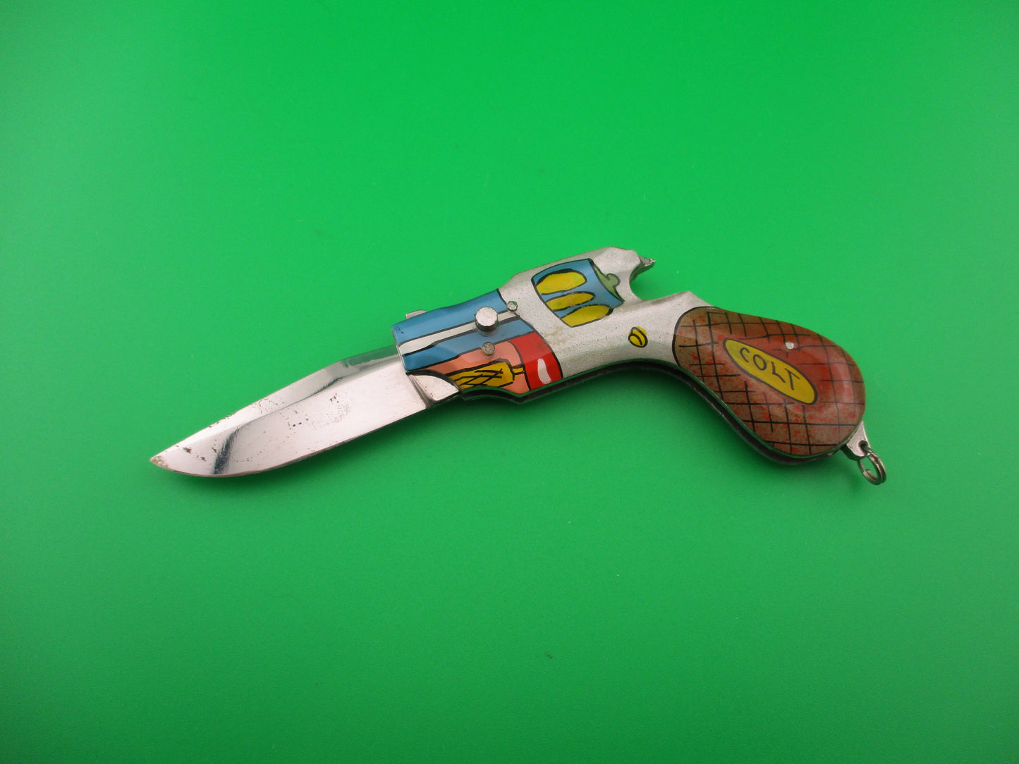 Russian RPK COLT 11cm Revolver vintage automatic pistol shaped knife hand painted