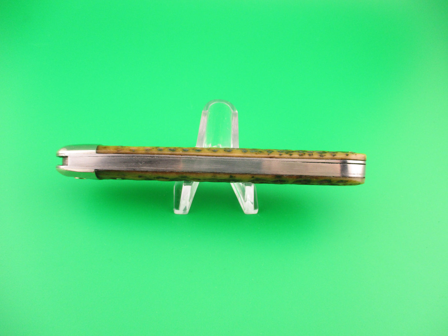 PRESS BUTTON KNIFE CO "M" Invincible antique automatic knife w Custom blade