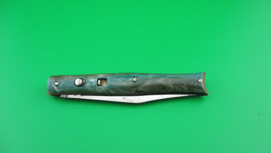 Edgemaster Fishtail Green Swirl 1950s American switchblade knife