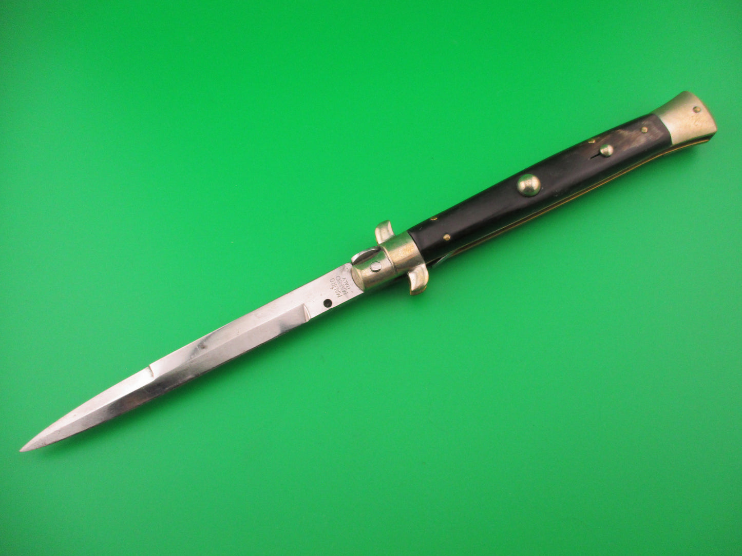 MAURO MARIO ITALY 28cm Picklock Stiletto 1950s Vintage automatic knife w horn