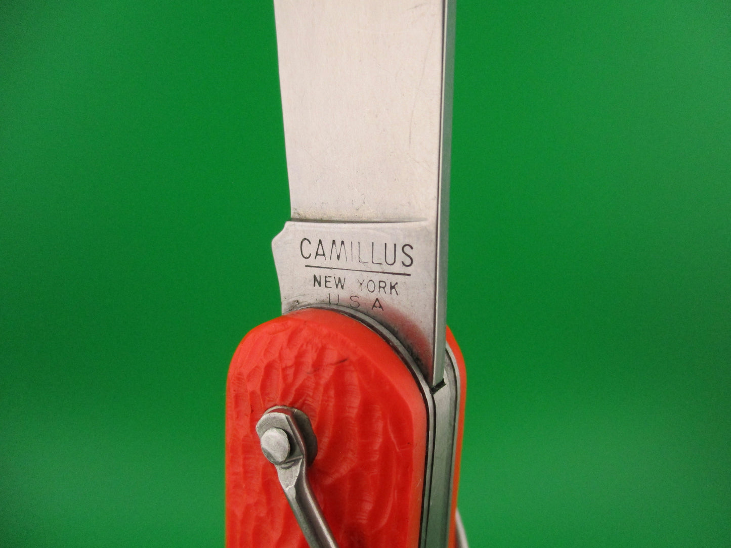 z CAMILLUS vintage MC1 Orange paratrooper automatic knife with hook blade