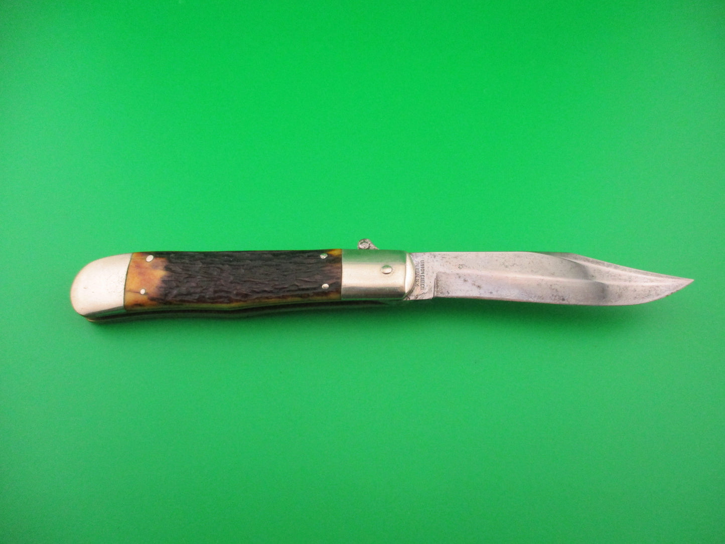 KA-BAR Lever Stag transitional 1930s vintage switchblade knife