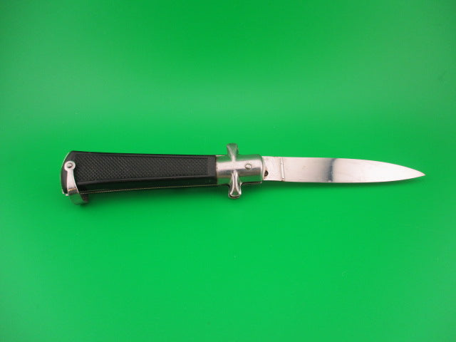 INOX 19cm French BOBC Crossguard Black Checkered vintage automatic knife