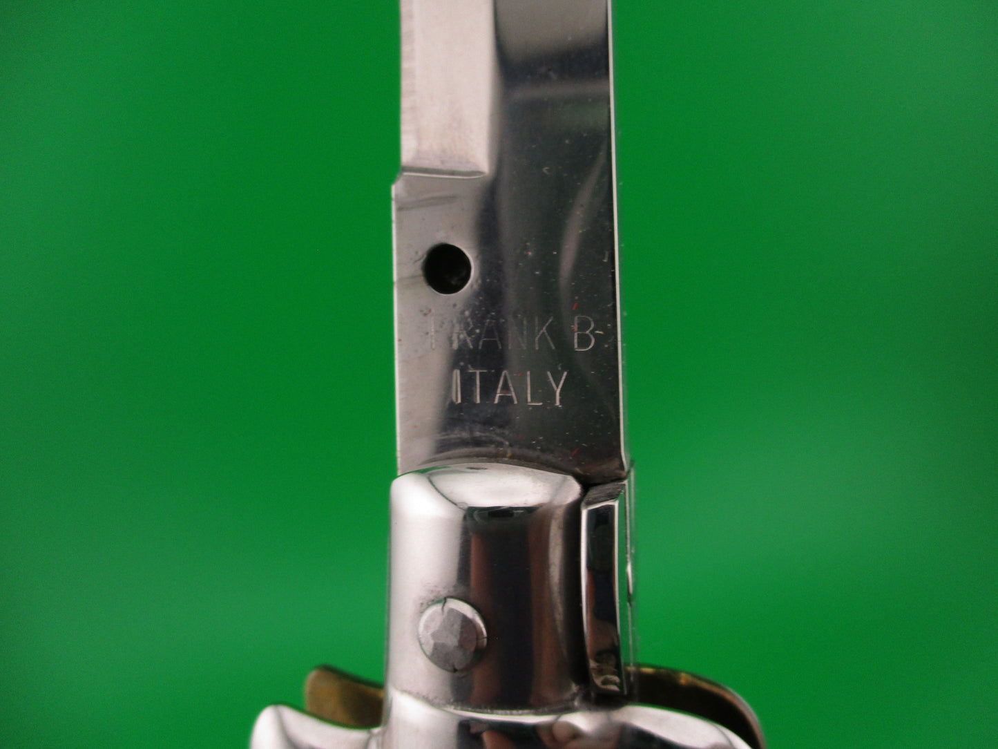 FRANK B 33cm Italian Stiletto Bayonet Stag swivel bolster automatic knife