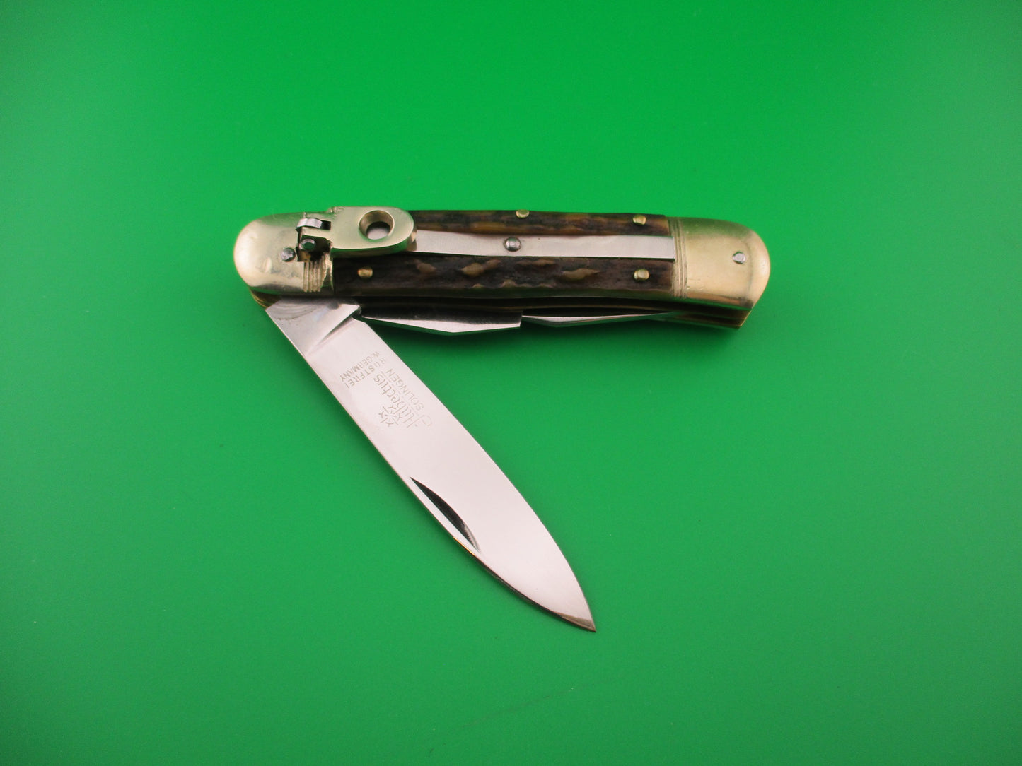 Hubertus 4 Blade Camper 11cm West German Lever Stag automatic knife
