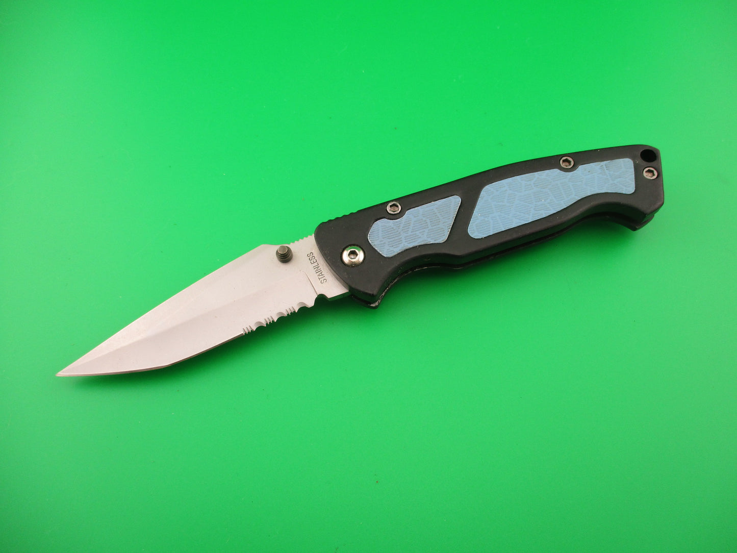 STAINLESS 8" COLT M-16 style Hidden Release DA Lockback automatic knife w Boot clip