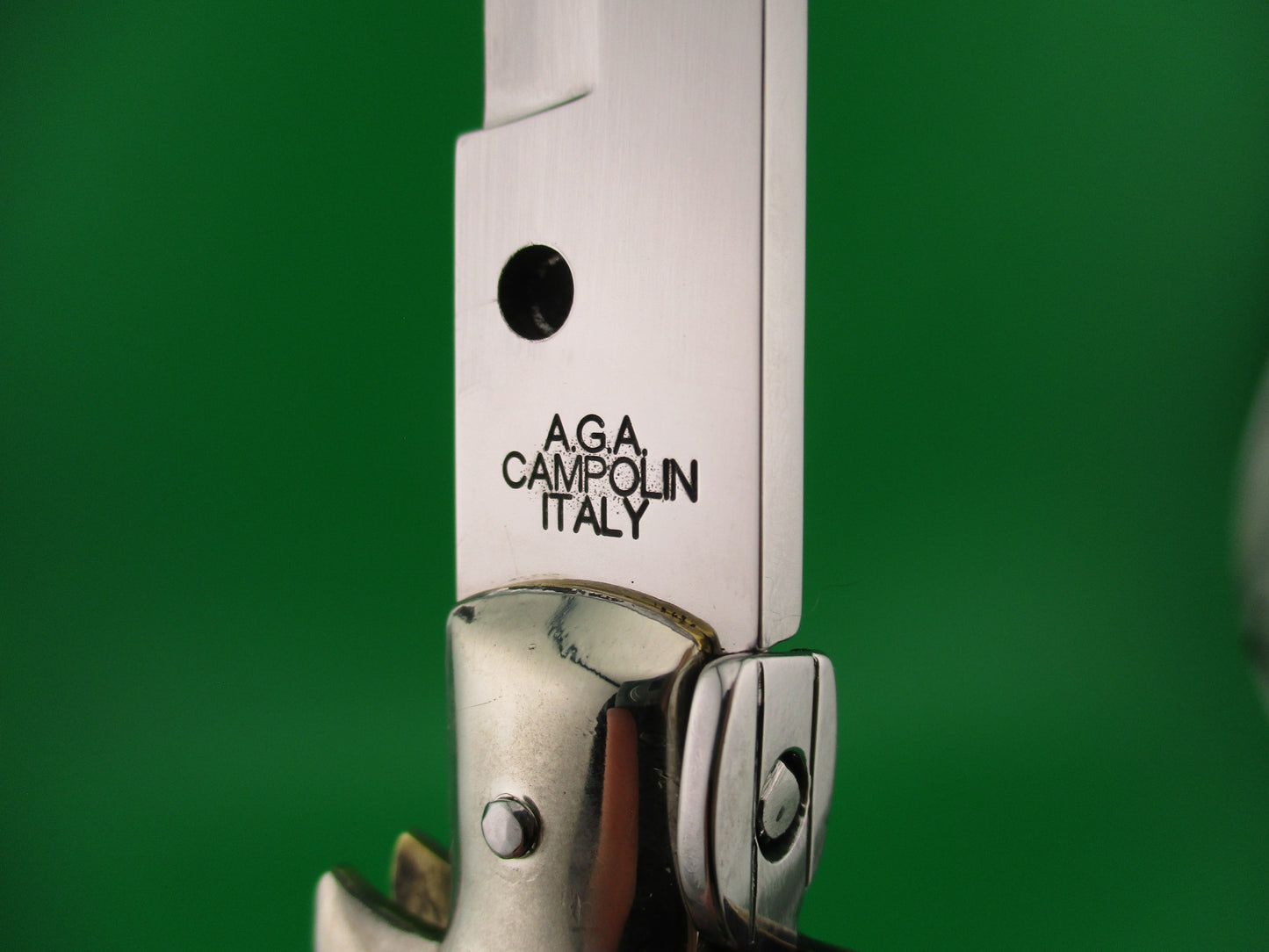 AGA CAMPOLIN ITALY 38cm Italian Picklock Stag stiletto 18 inch automatic knife