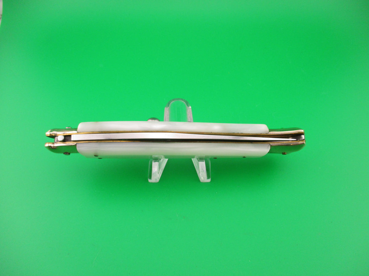 AKC 25cm Italian Picklock Fishtail Pearlex Acrylic automatic knife