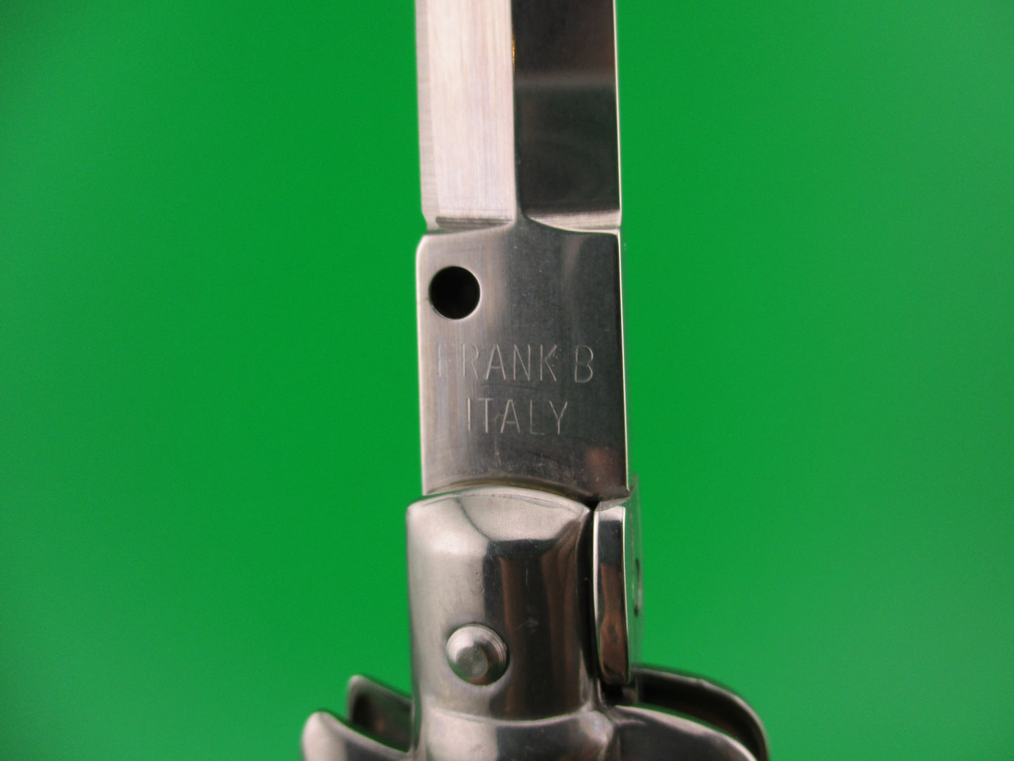 FRANK B 23cm Italian Dagger Stiletto horn swivel bolster automatic knife