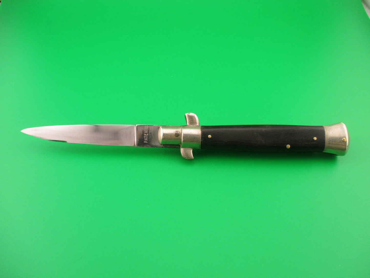 INOX PATENT 19cm Italian BOBC 1960s Vintage black horn automatic knife