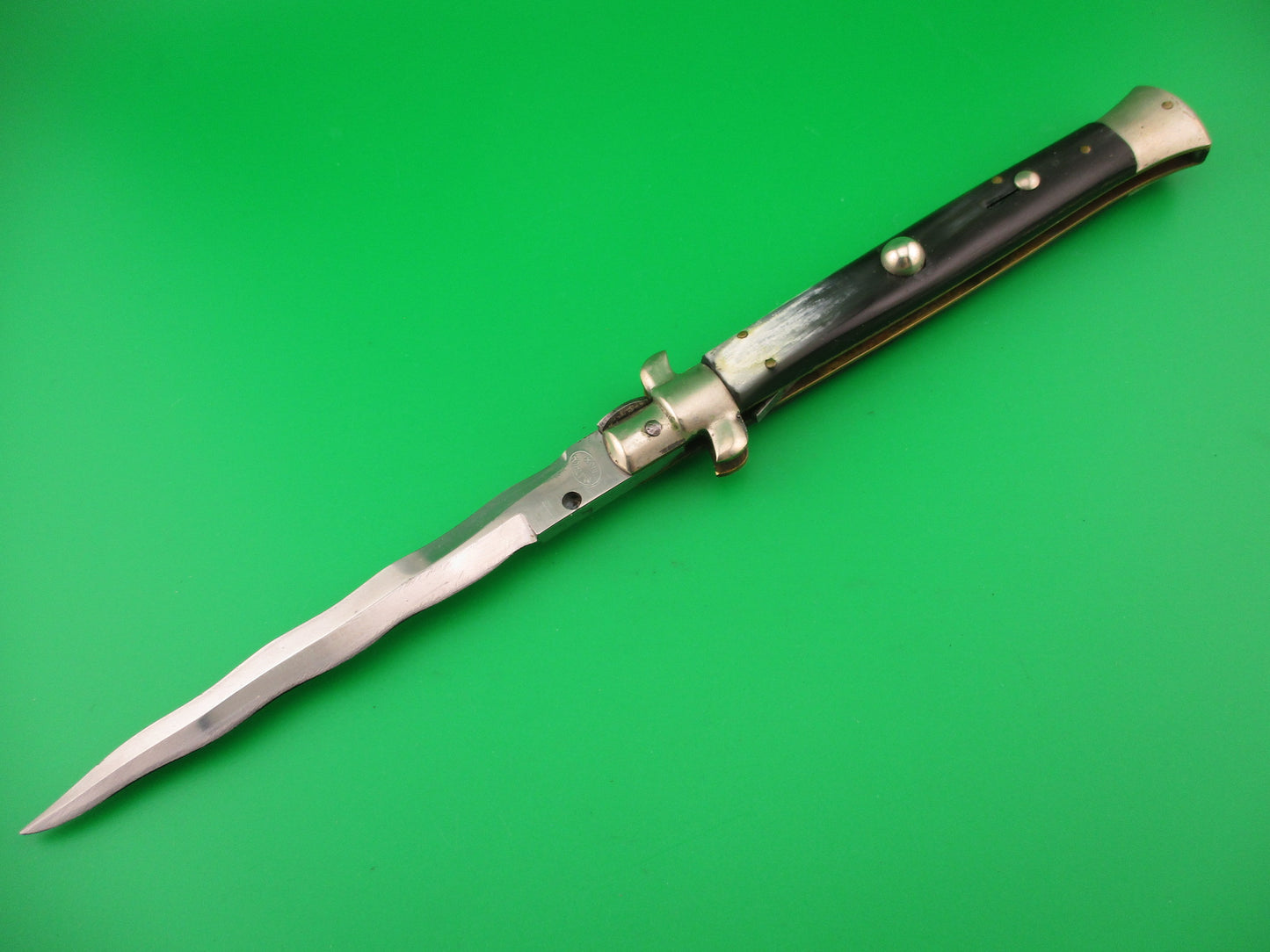 M ITALY INOX 28cm Italian Picklock Kris blade 1950s Horn automatic knife