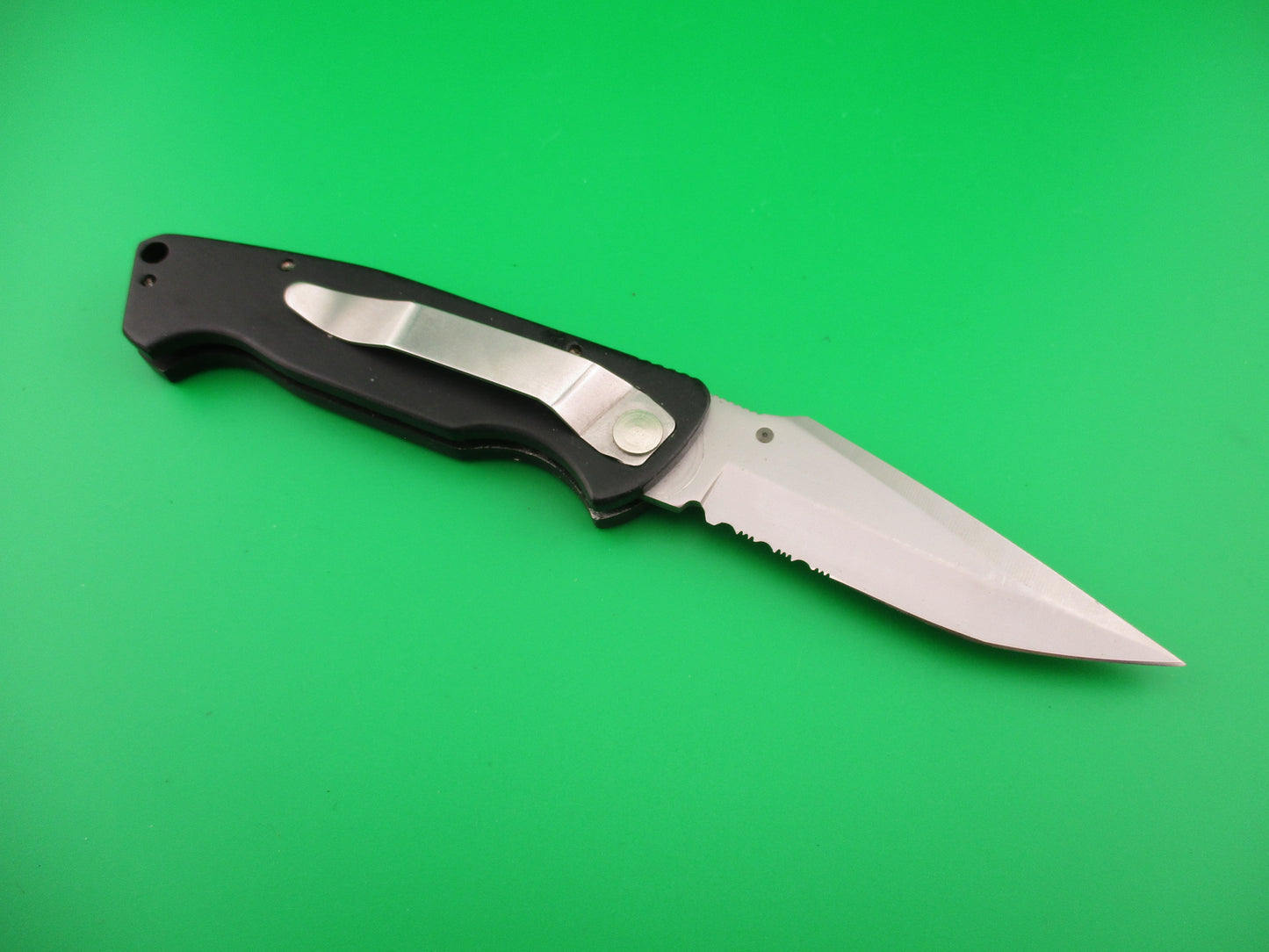 STAINLESS 8" COLT M-16 style Hidden Release DA Lockback automatic knife w Boot clip