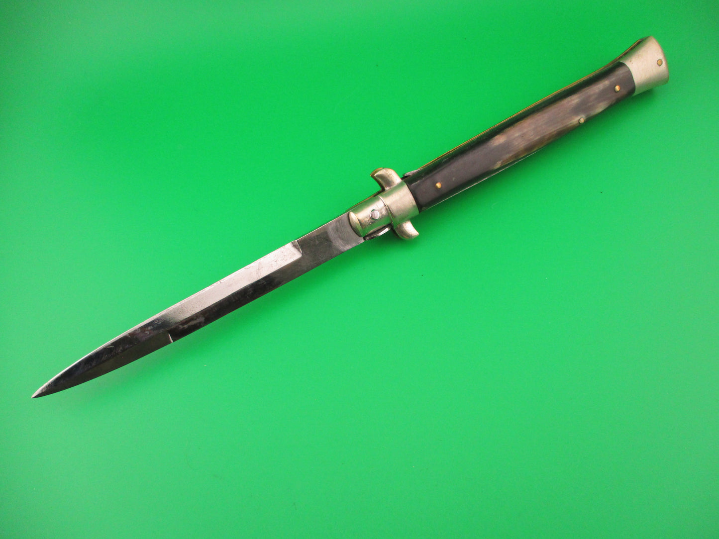 MAURO MARIO ITALY 28cm Picklock Stiletto 1950s Vintage automatic knife w horn