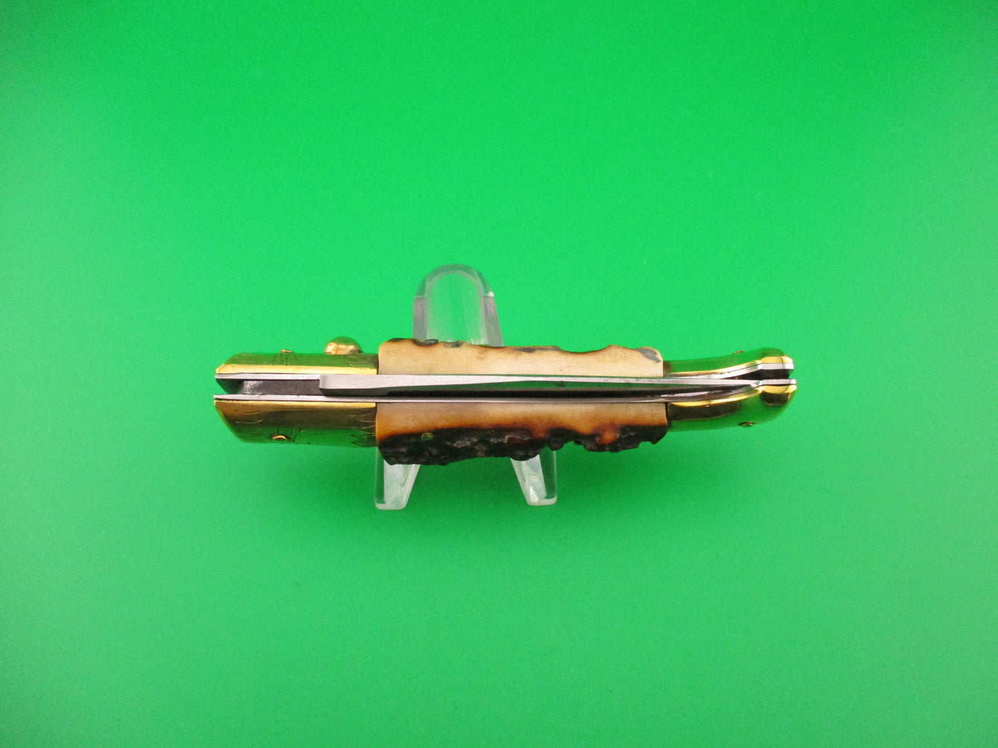 Jndiana PATENT 18cm Bo/Bc Pattada Italian Birds head Stag switchblade knife