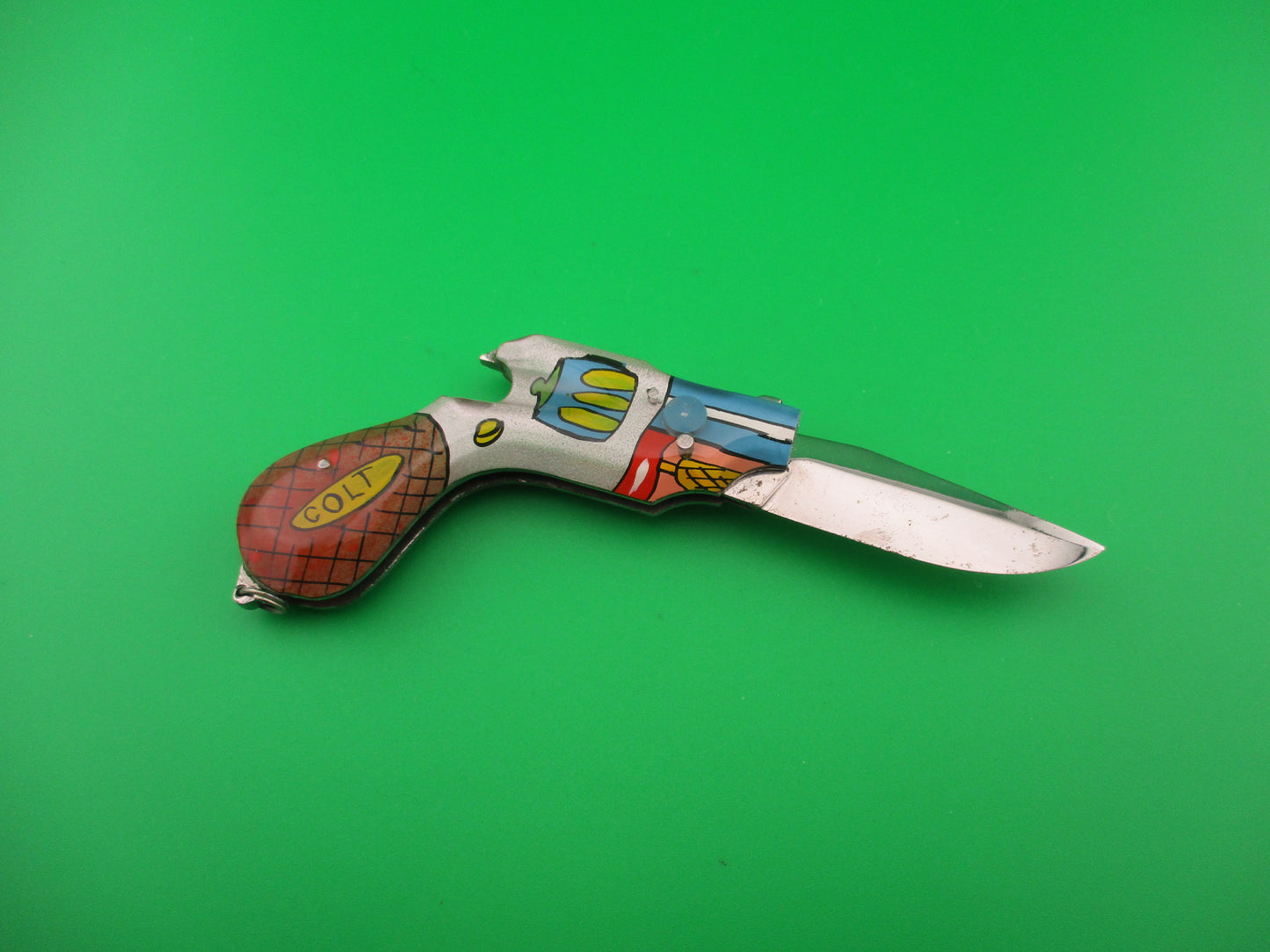 Russian RPK COLT 11cm Revolver vintage automatic pistol shaped knife hand painted