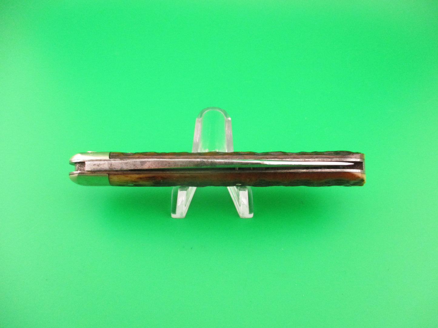 Press Button Knife Co #1000 INVINCIBLE antique switchblade knife good etch