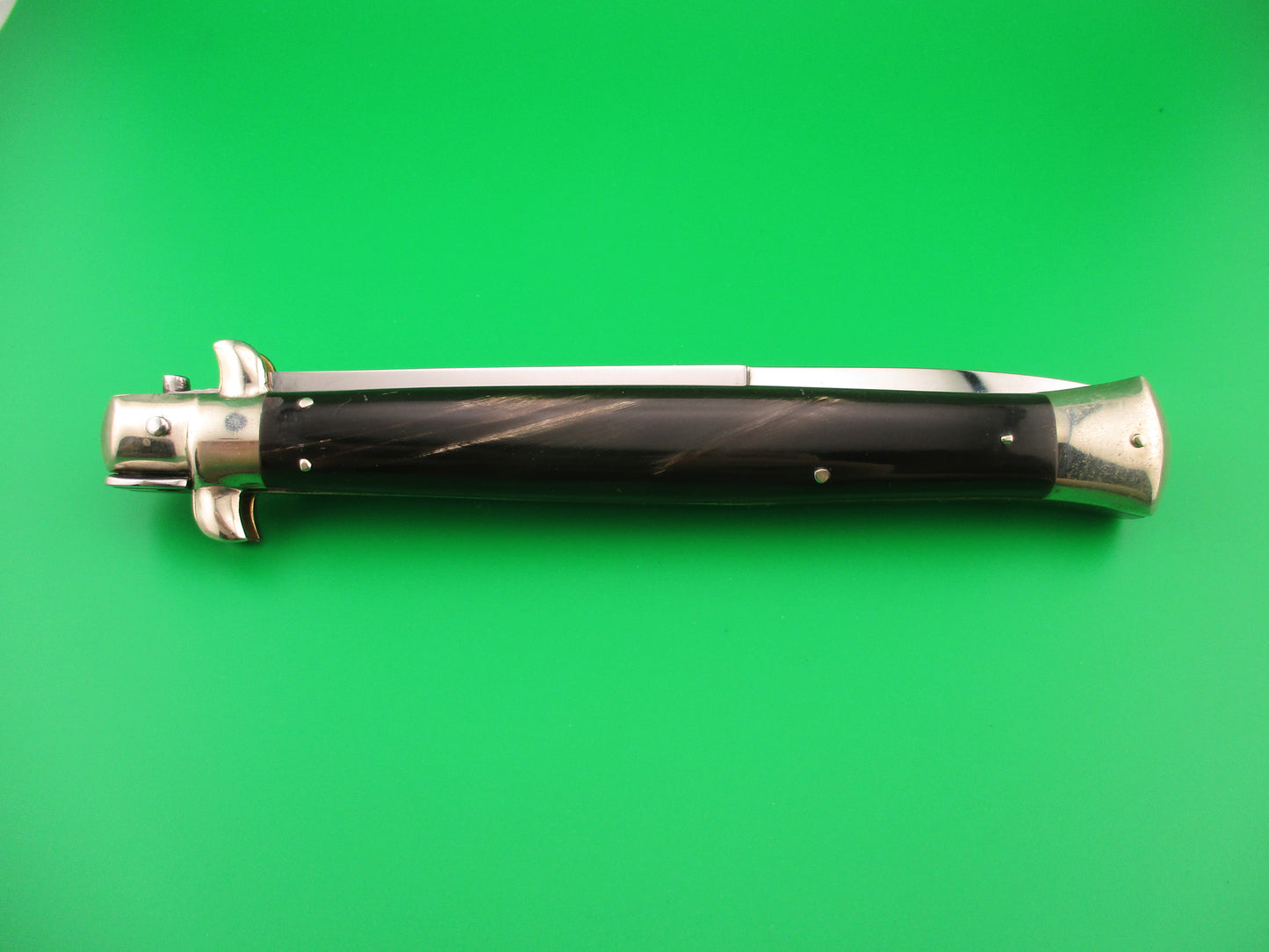 z AGA CAMPOLIN 33cm Picklock Stiletto Brown streaked horn NOS automatic knife