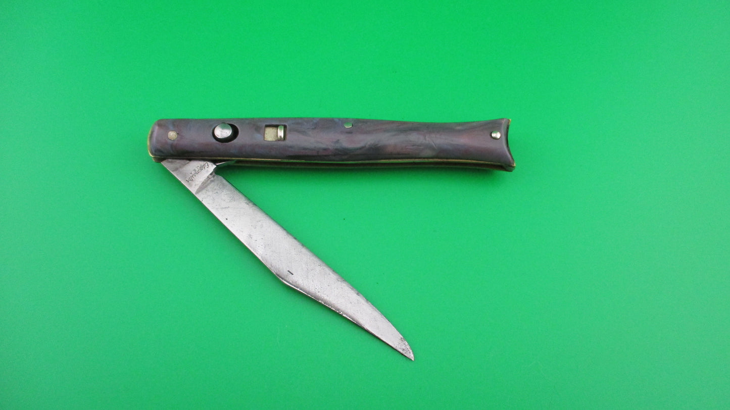 z Edgemaster Fishtail Purple & green swirl 1950s American switchblade knife