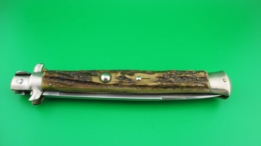MADE IN ITALY INOXID 33cm Italian Picklock STAG Vintage automatic knife