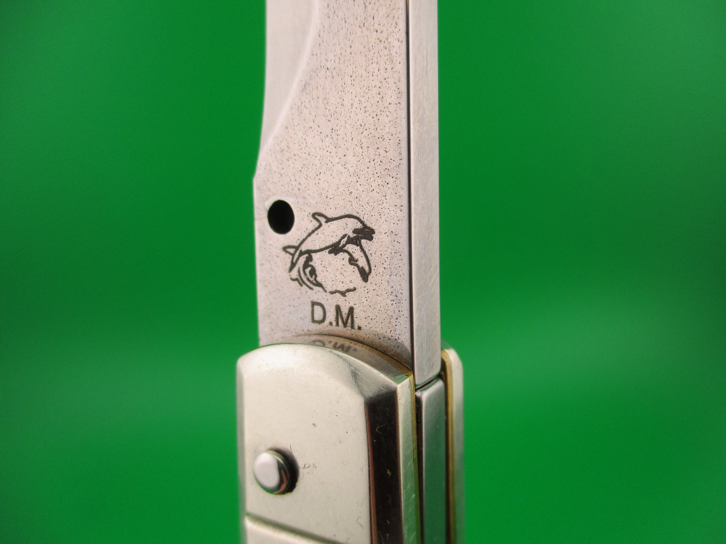 D.M Dolphins 28cm Italian SHARK Bayonet lockback Wood handled automatic knife