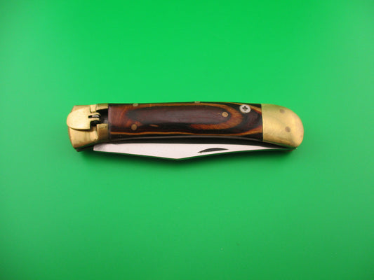 Frostwood & Brass 23cm New Lever automatic knife 9 inch w sheath