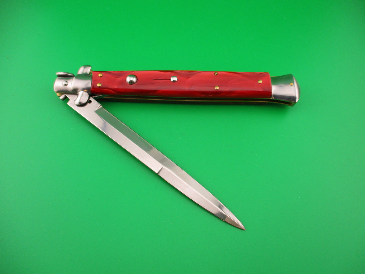MADE IN ITALY 33cm Italian Swivel Bolster RED acrylic automatic knife