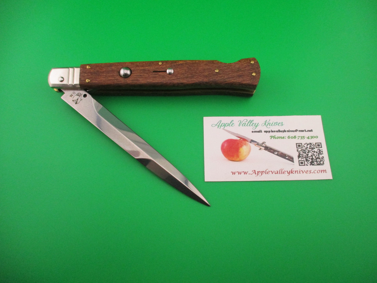 D.M Dolphins 28cm Italian SHARK Bayonet lockback Wood handled automatic knife