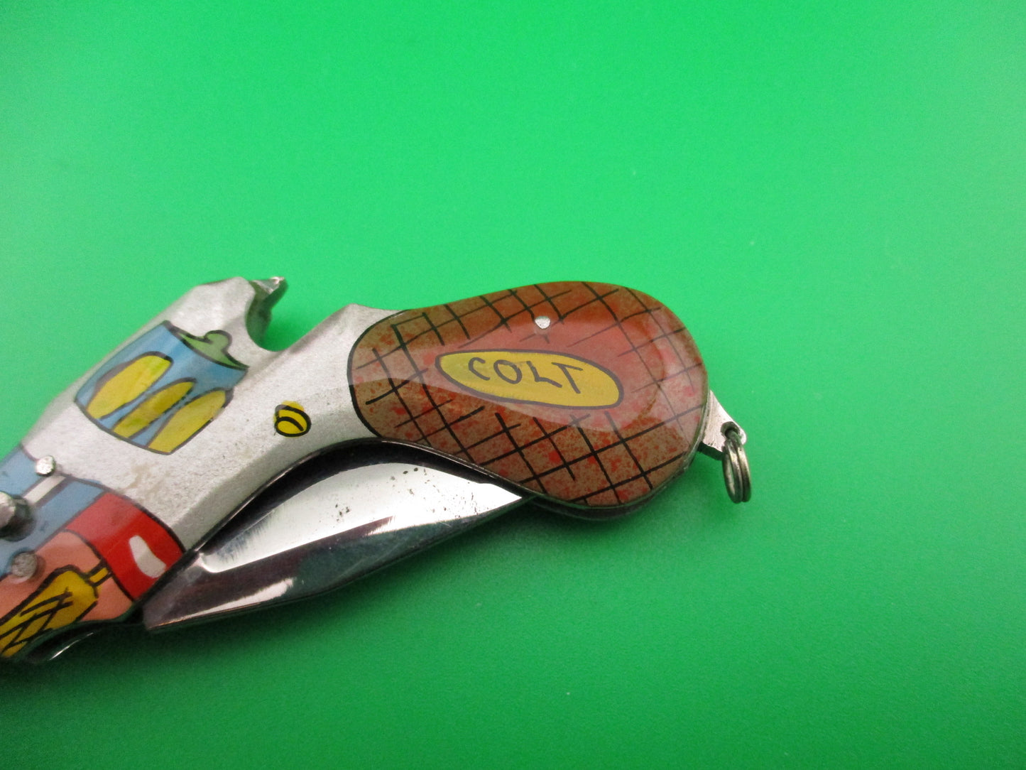 Russian RPK COLT 11cm Revolver vintage automatic pistol shaped knife hand painted
