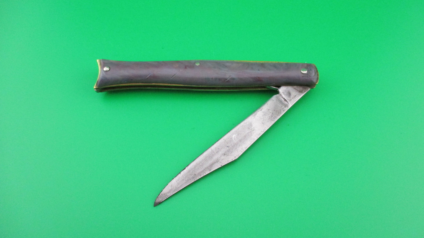 Edgemaster Fishtail Purple & green swirl 1950s American switchblade knife