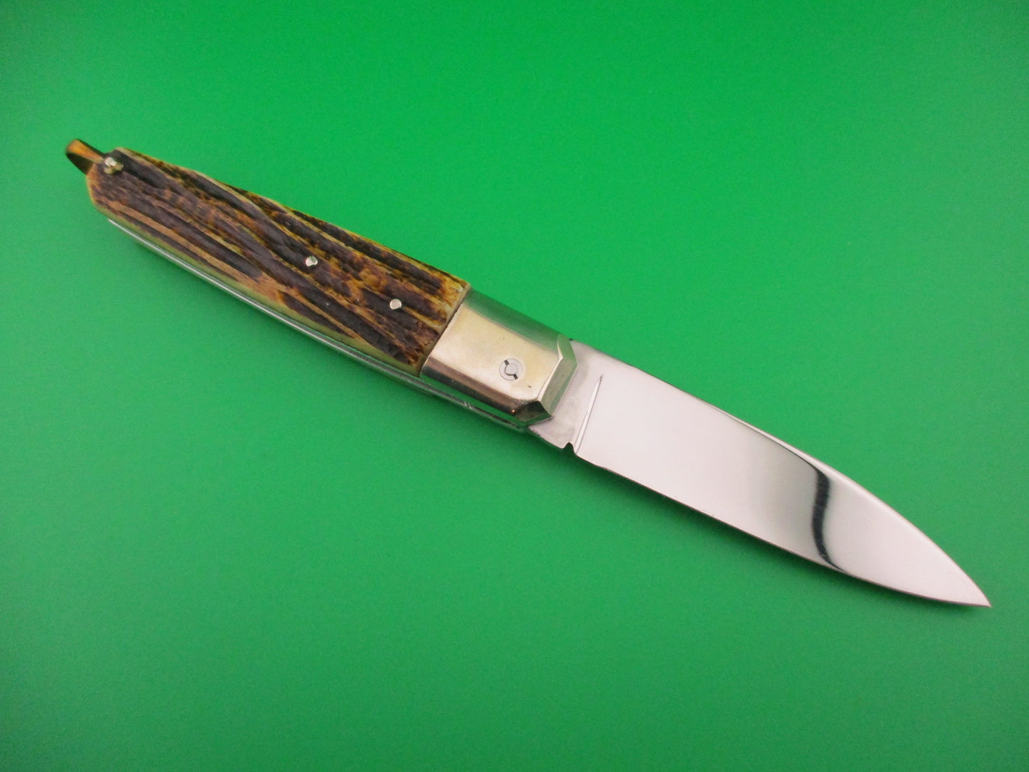 ST ETIENNE INOX 23cm French Coffin Lever Jigged bone vintage automatic knife