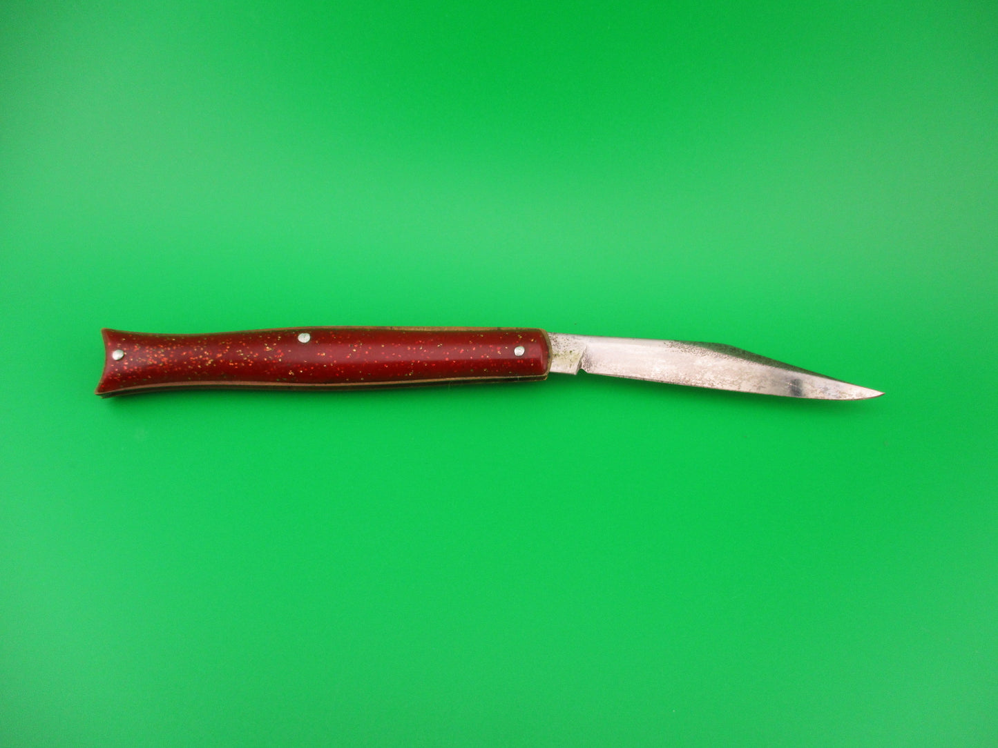 Edgemaster Fishtail Red Sparkle switchblade vintage 1950s