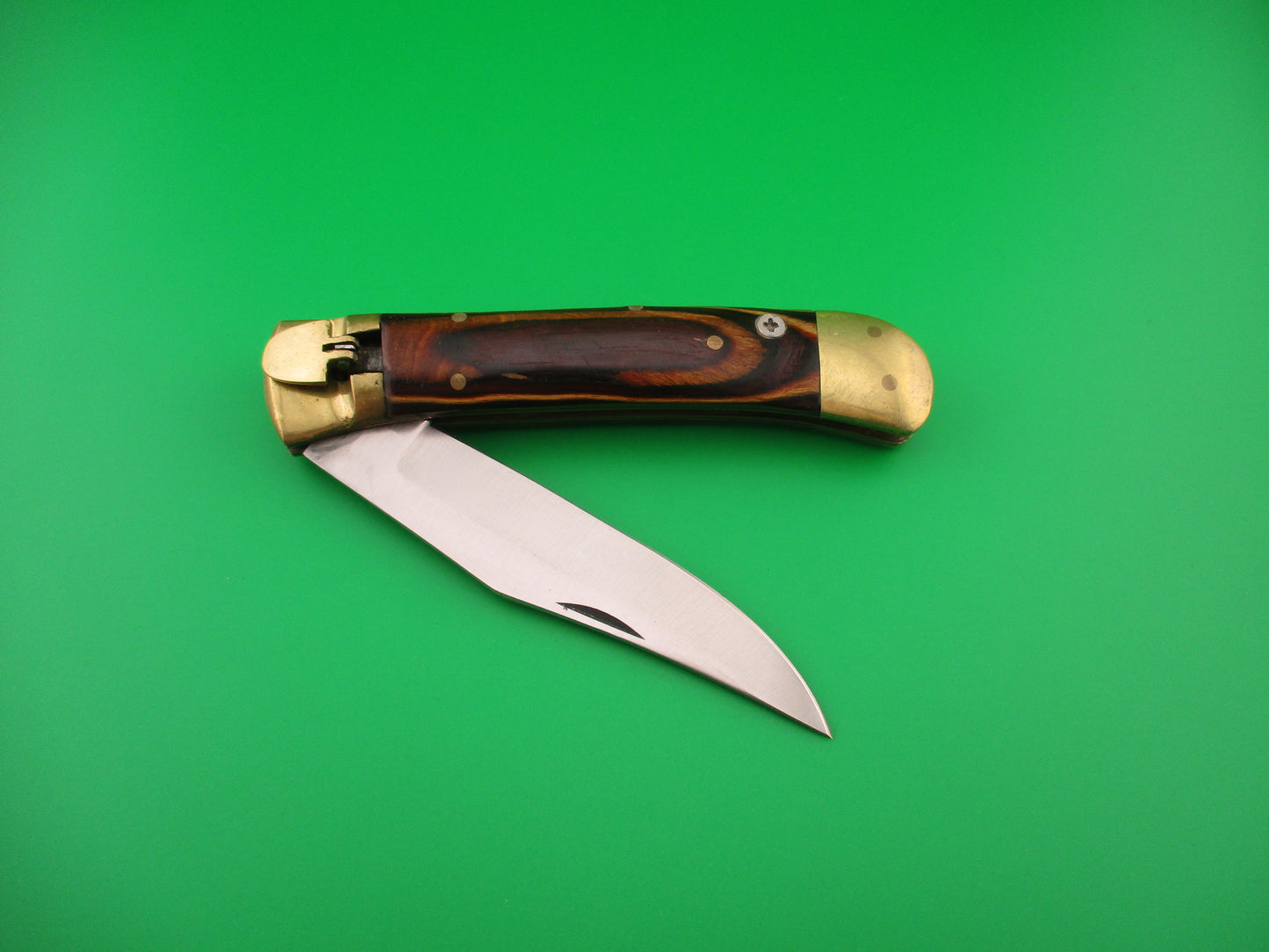 Frostwood & Brass 23cm New Lever automatic knife 9 inch w sheath
