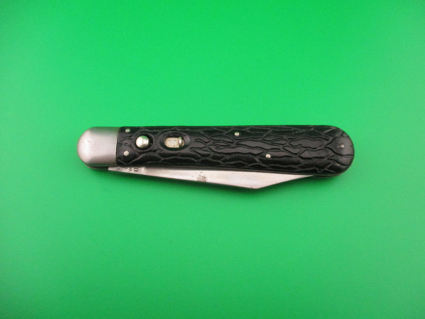 PRESTO Hunter Black Wormgroove scales Vintage Schrade automatic knife