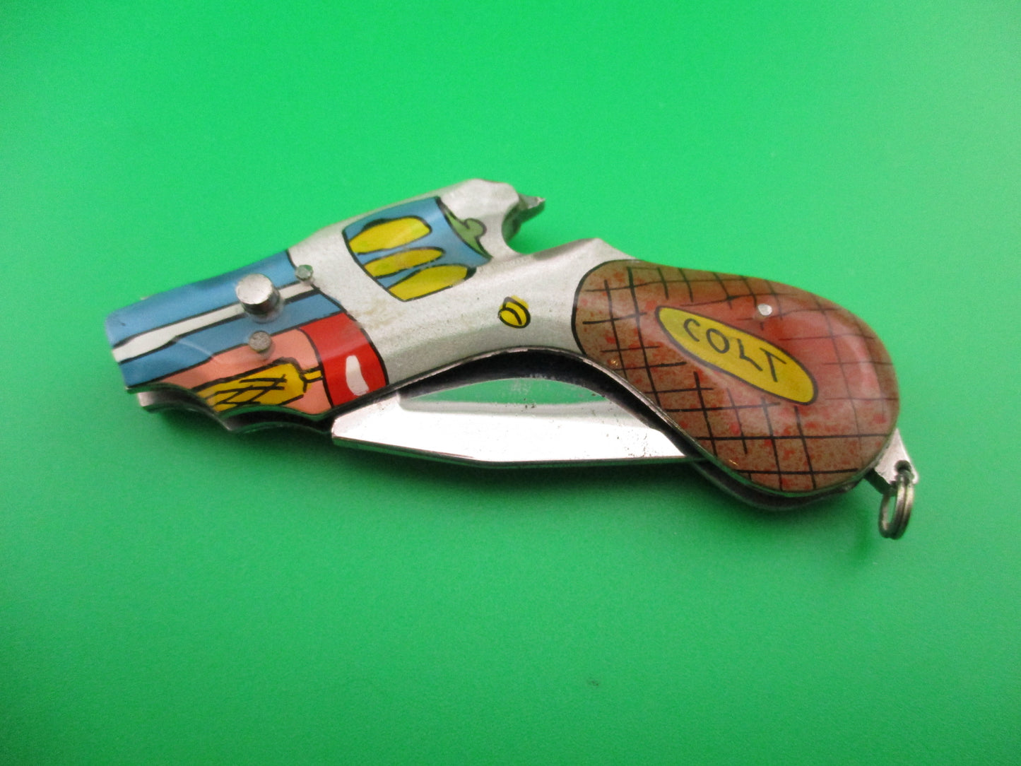 Russian RPK COLT 11cm Revolver vintage automatic pistol shaped knife hand painted