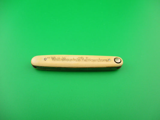 Press Button Knife Co White Mountain Ivory Celluloid Antique automatic knife