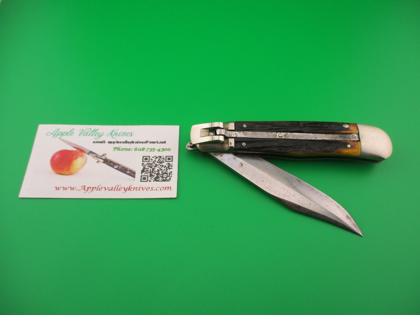 KA-BAR Lever Stag transitional 1930s vintage switchblade knife