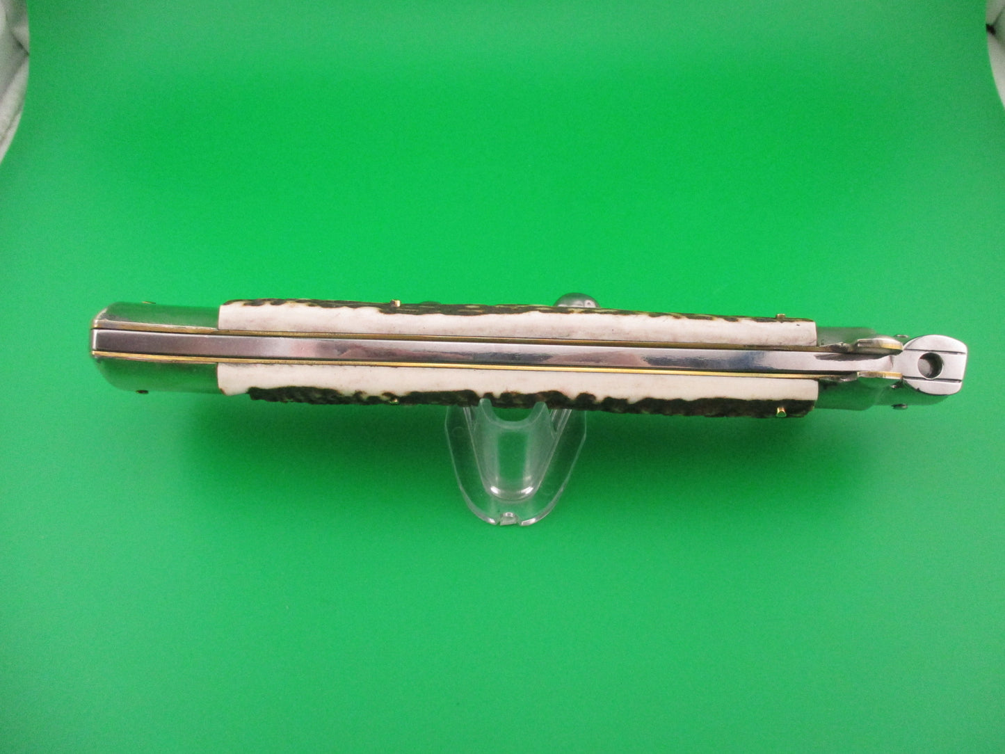 AGA CAMPOLIN ITALY 38cm Italian Picklock Stag stiletto 18 inch automatic knife