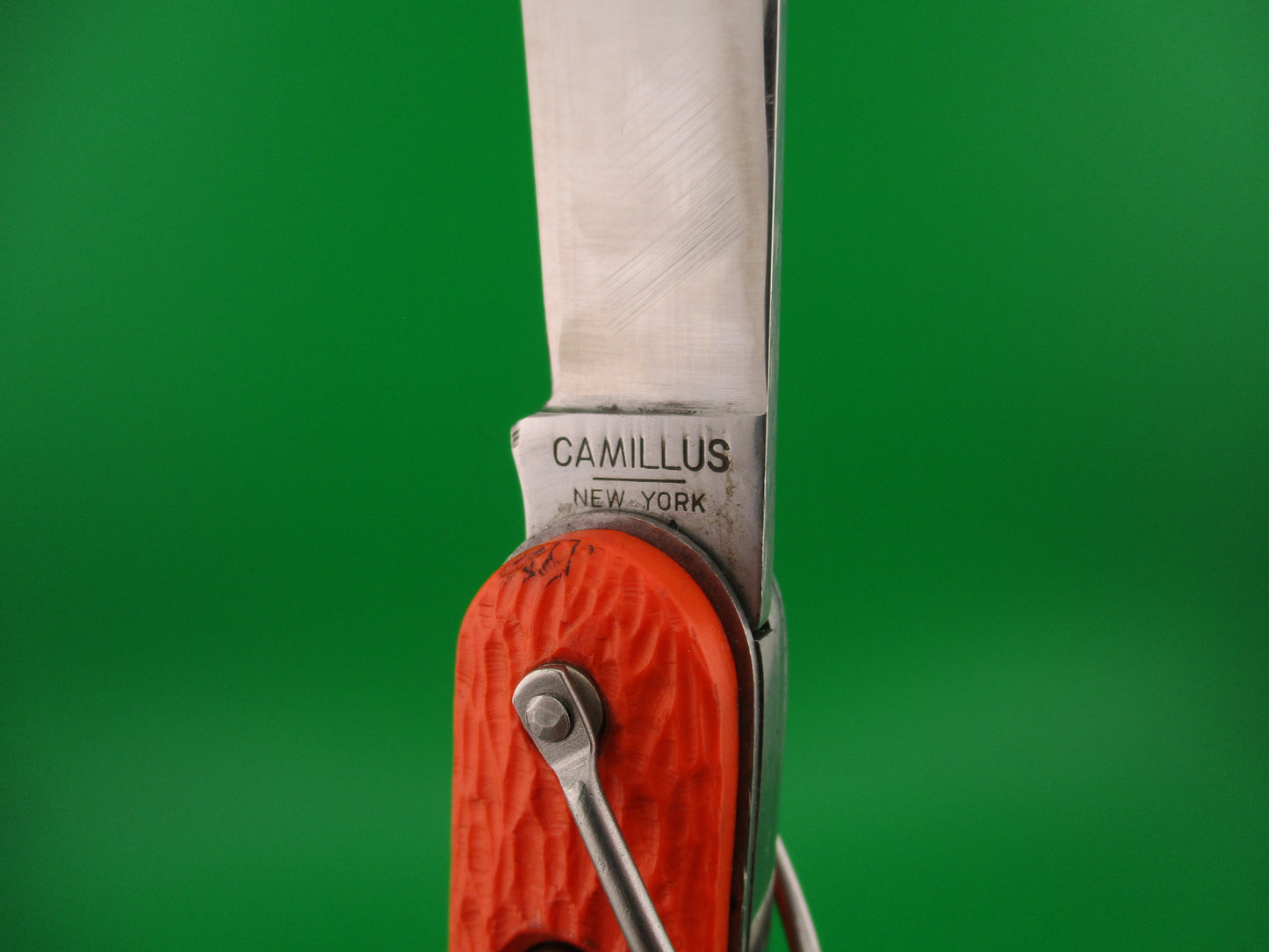 z CAMILLUS vintage MC1 Orange paratrooper automatic knife with hook blade