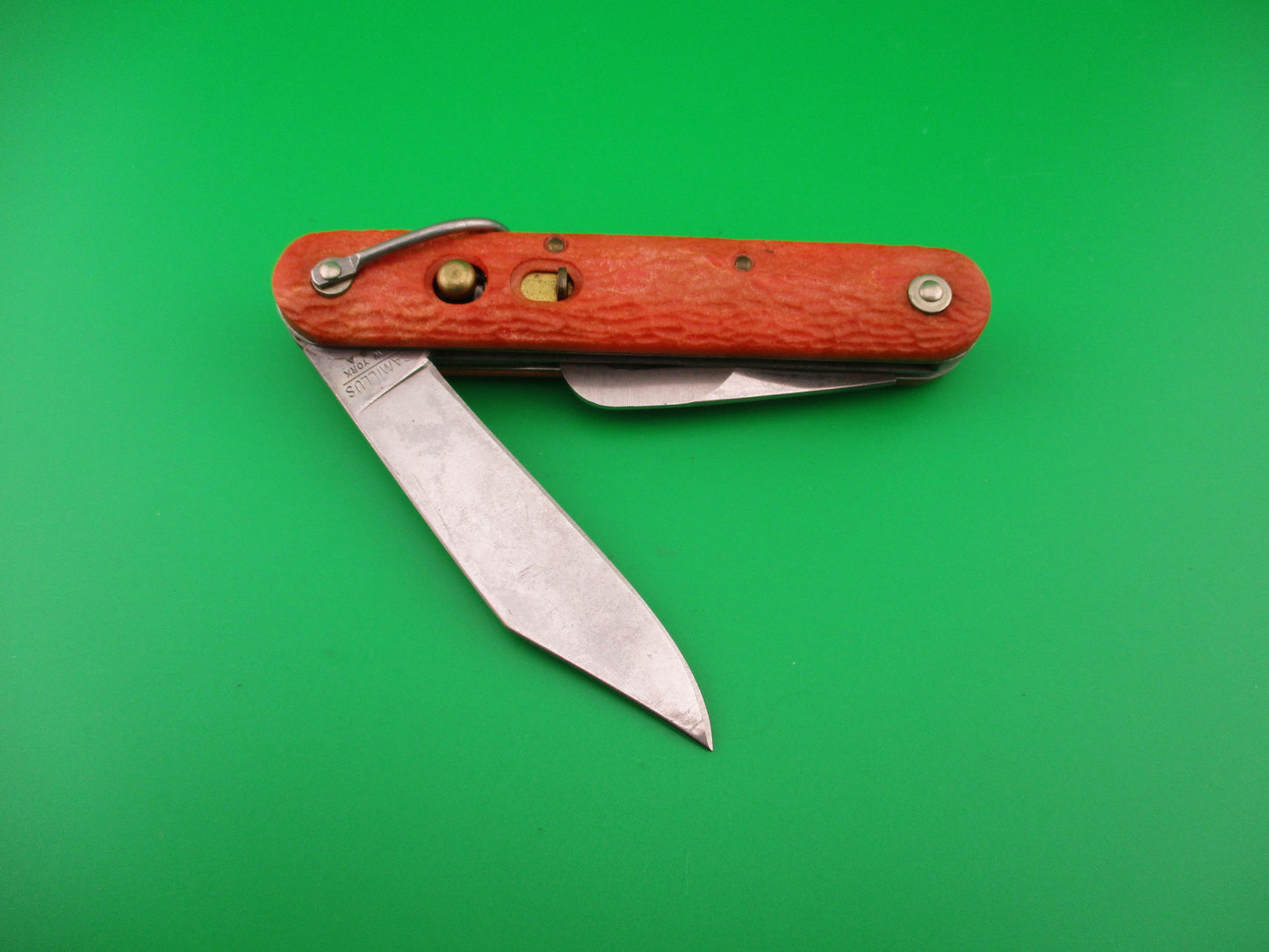 CAMILLUS vintage MC1 Orange paratrooper automatic knife with hook blade