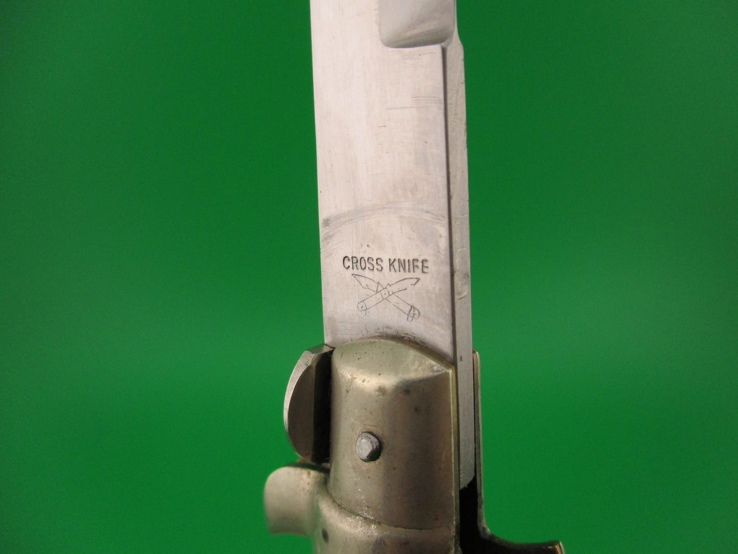 STAINLESS STEEL 23cm Japanese picklock 1960s Vintage bone automatic knife