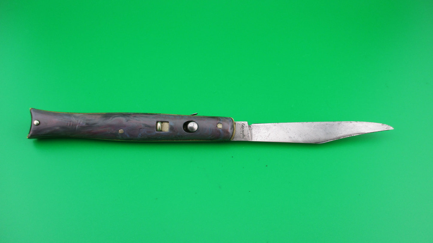 z Edgemaster Fishtail Purple & green swirl 1950s American switchblade knife