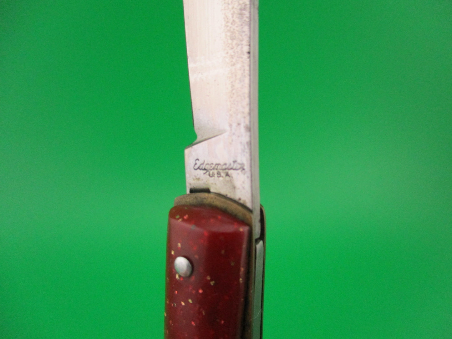 Edgemaster Fishtail Red Sparkle switchblade vintage 1950s