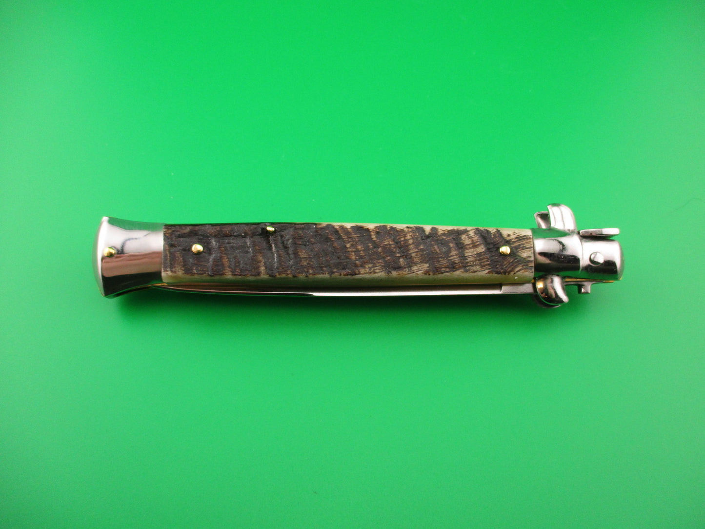 STILETTO ITALY 27cm Italian Swivel Bolster Rams horn automatic knife