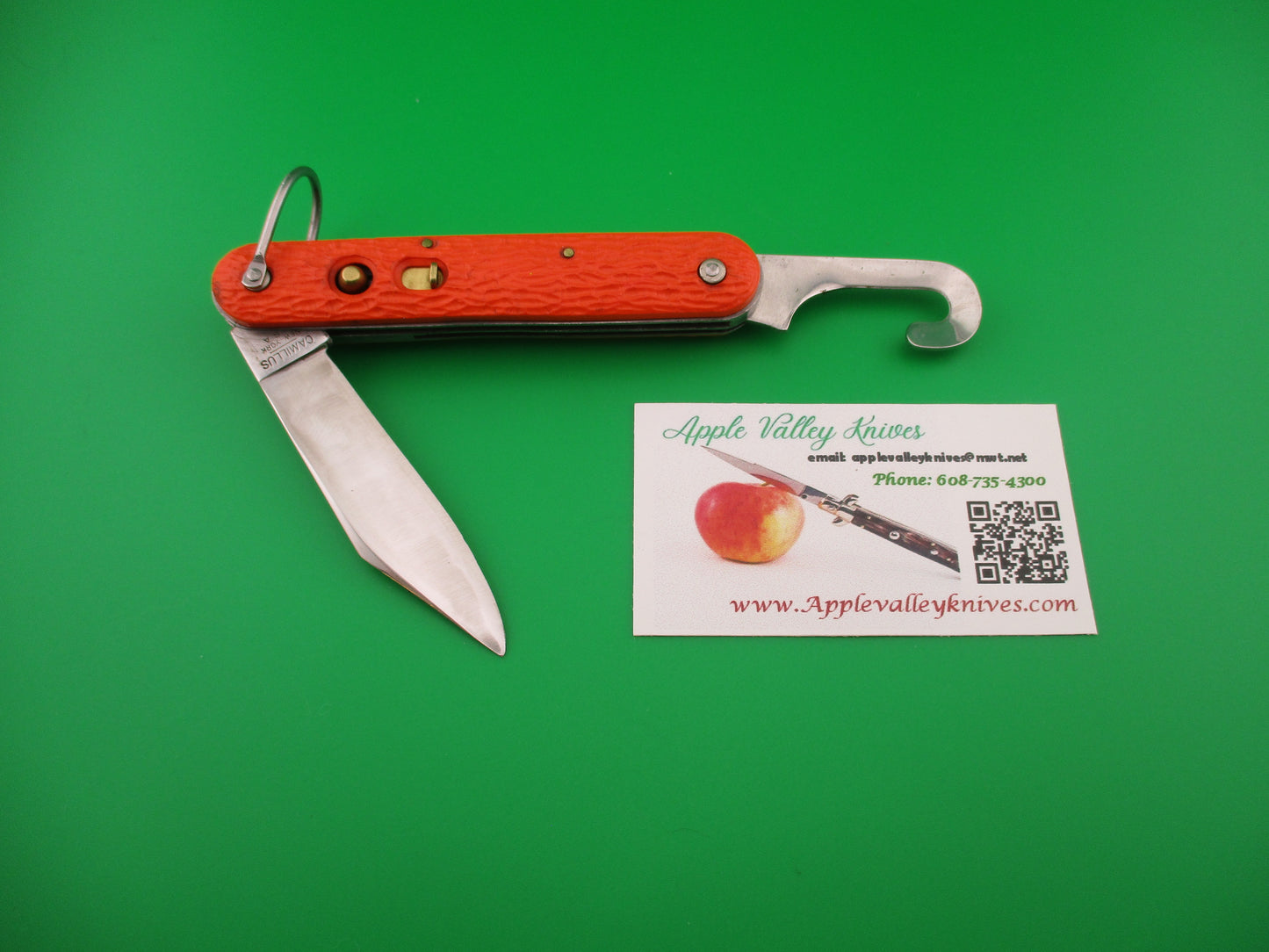 z CAMILLUS vintage MC1 Orange paratrooper automatic knife with hook blade