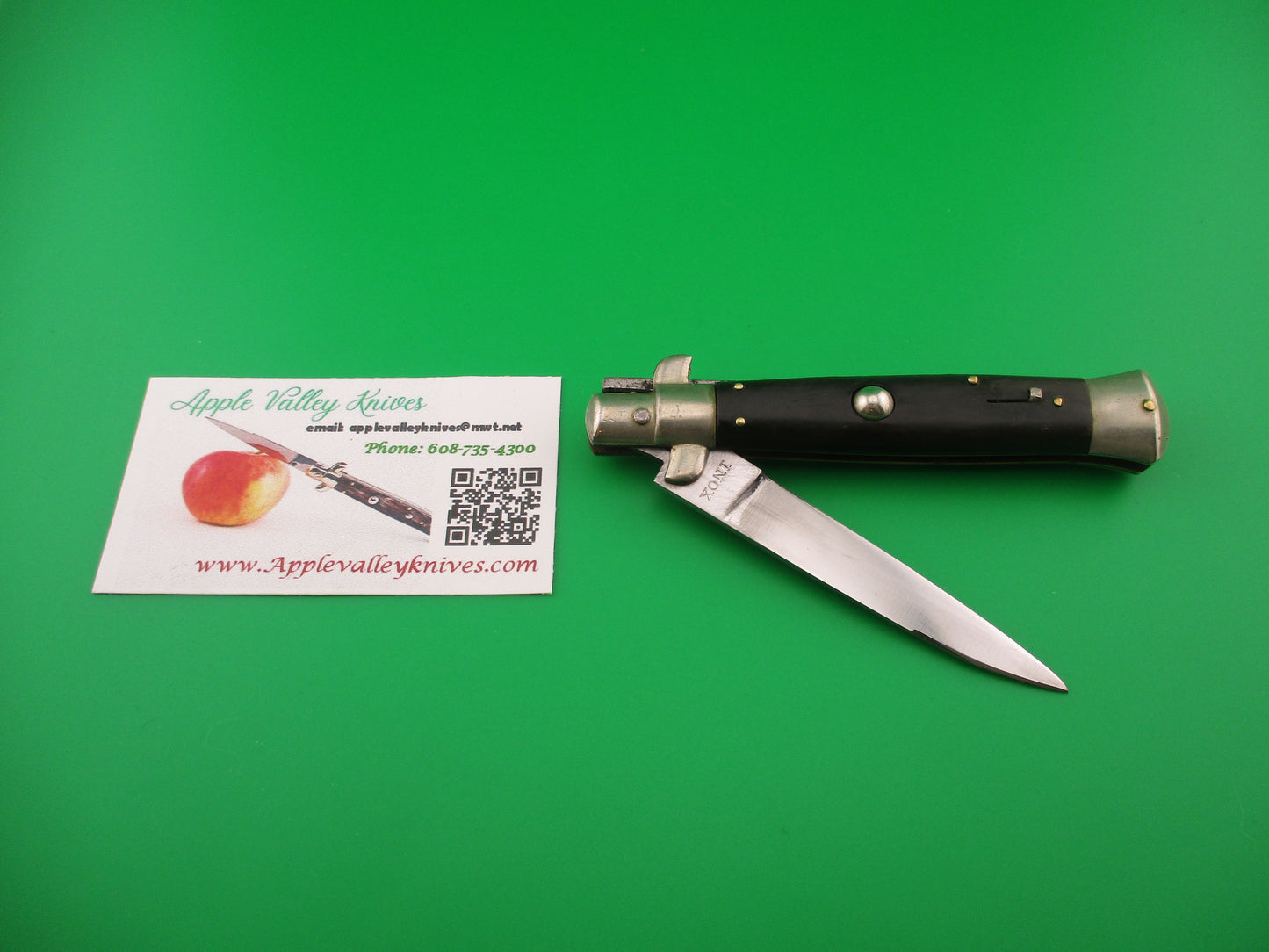 INOX PATENT 19cm Italian BOBC 1960s Vintage black horn automatic knife