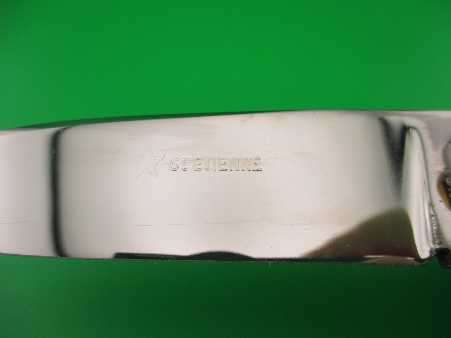 ST ETIENNE INOX 23cm French Coffin Lever Jigged bone vintage automatic knife