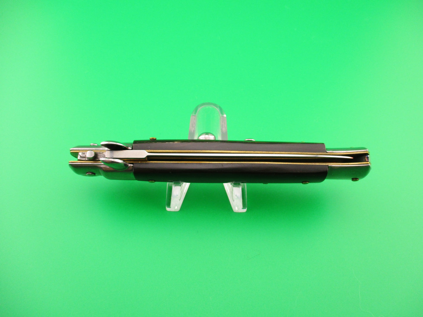 FRANK B 23cm Italian Dagger Stiletto horn swivel bolster automatic knife