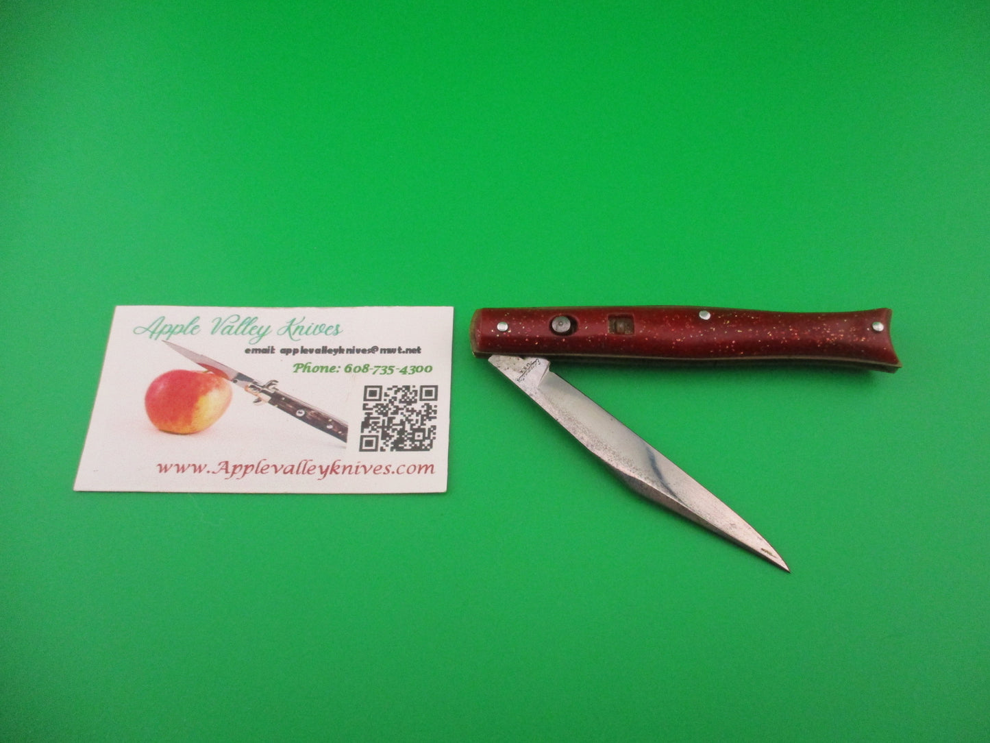 Edgemaster Fishtail Red Sparkle switchblade vintage 1950s